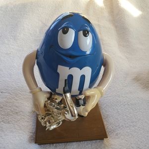 M&M Blue Candy Dispenser with Saxophone